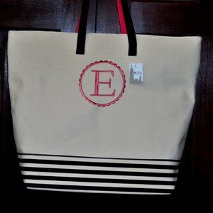 Tote Bag Canvas Monogrammed  "E"